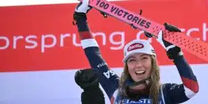 Mikaela Shiffrin en el podio