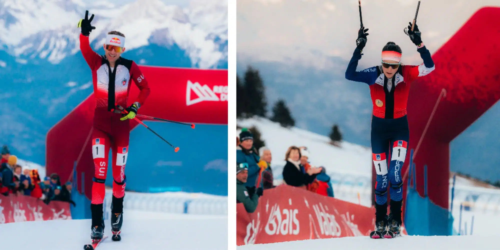 Rémi Bonnet y Axelle Gachet-Mollaret en la Vertical de Morgins